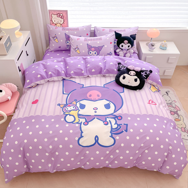 Cartoon Cotton Bedding 4pcs Duvet Cover Set for Students  BS0012
