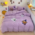 Cotton Cute  Purple Bedding Set With Sheets And Quilt Covers  BS0007