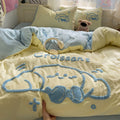 Cartoon Cotton Bedding  4pcs  Set Duvet Cover Bed Sheet   Pillowcase Set for Students  BS0010