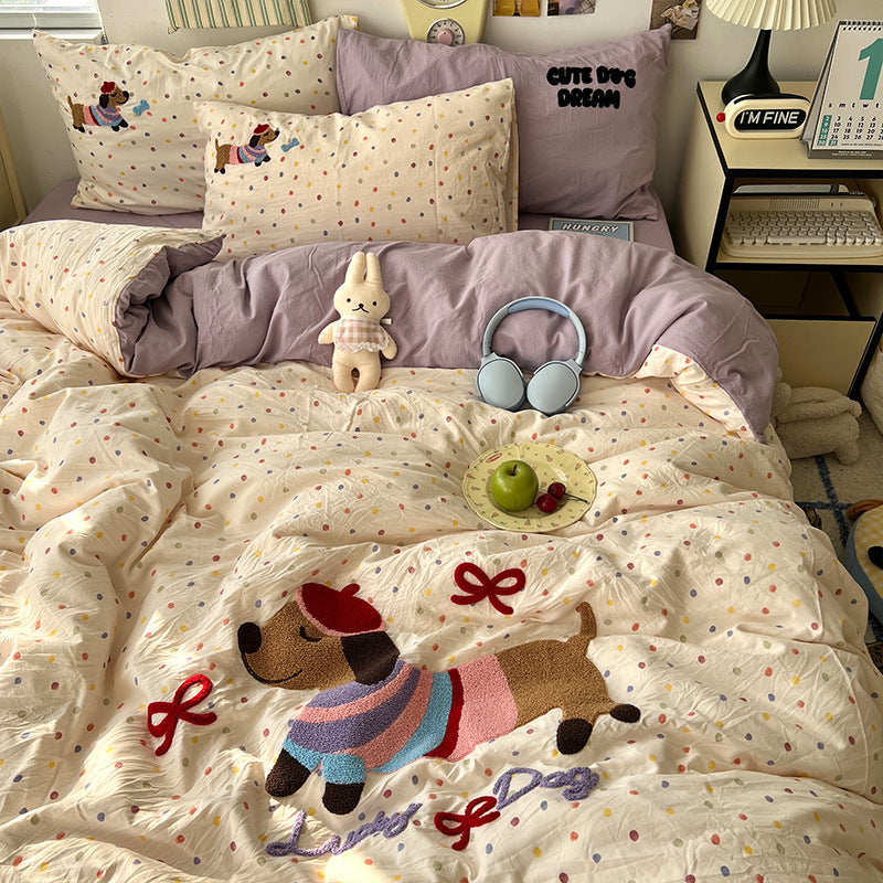 Solid Color Cartoon Cute Bedding Set BS0001